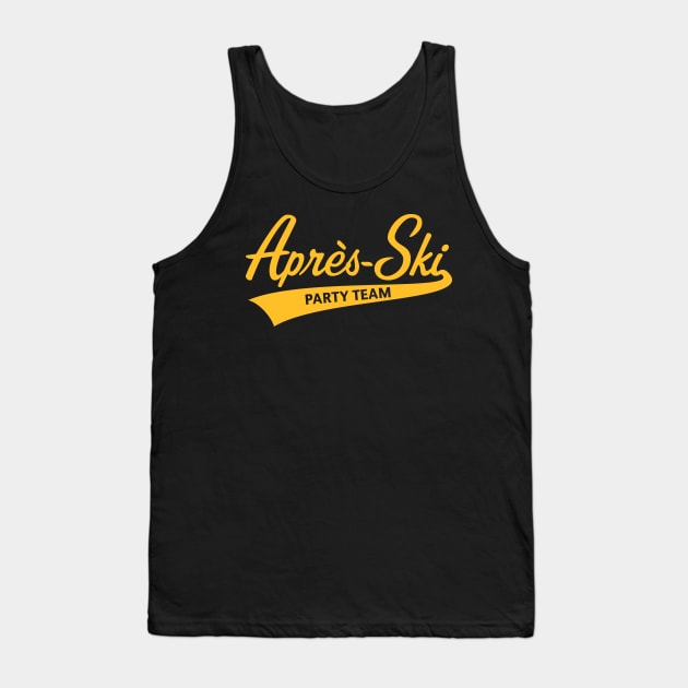 Après-Ski – Party Team (Lettering / Apres Ski / Gold) Tank Top by MrFaulbaum